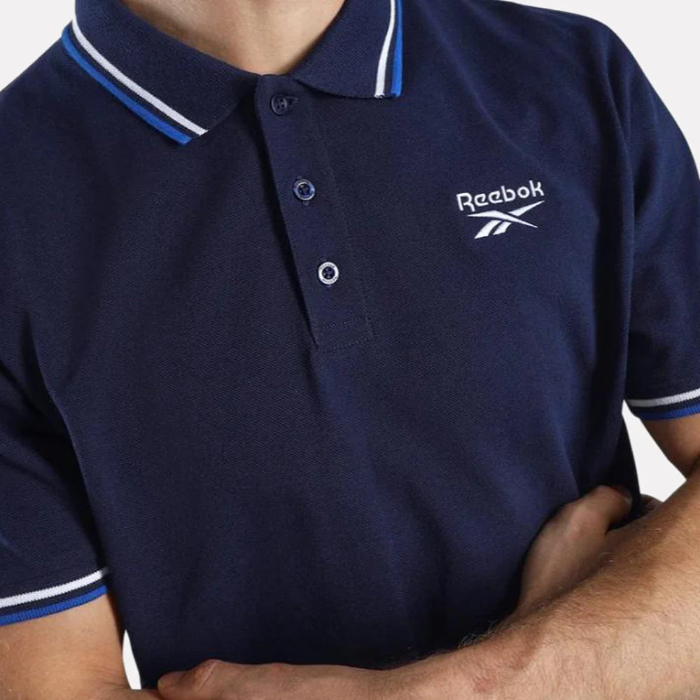 Identity Striped Rib Polo Men's T-Shirt - Image 4