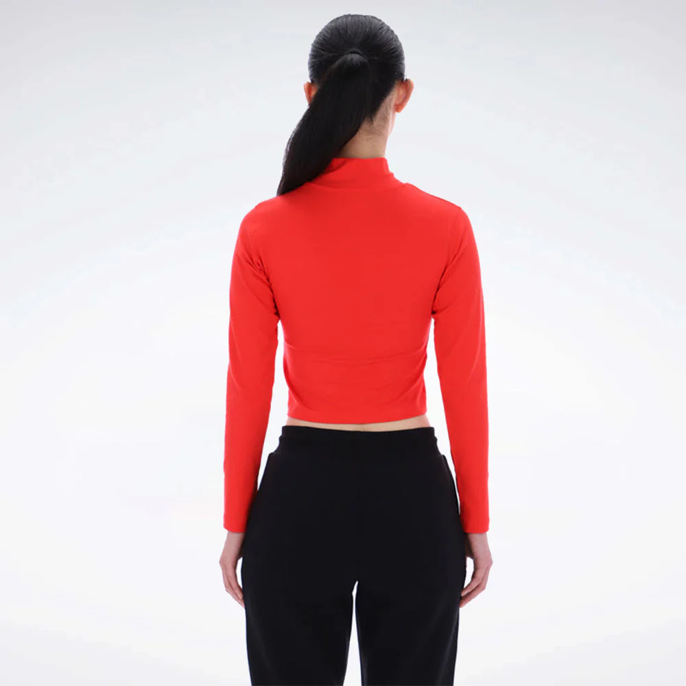 Jade Long Sleeve Roll Neck Slim Crop Top - Image 2