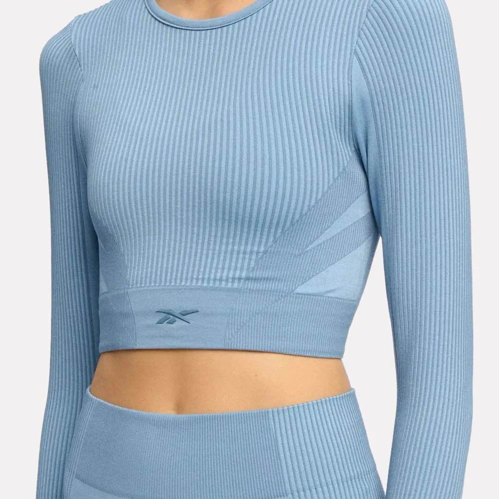 Lab Long Sleeve Seamless Crop Women's Top - Image 4